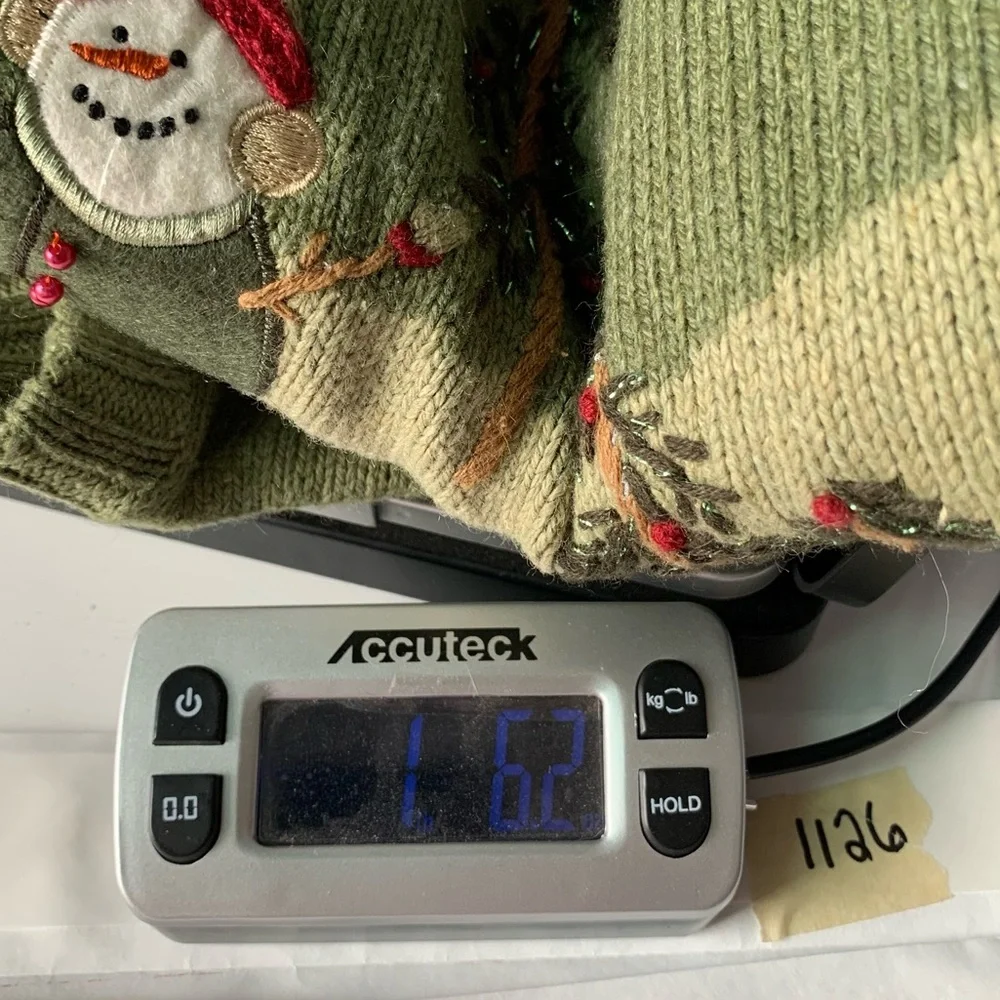 Vintage Ugly Christmas Sweater Snowman Red Birds Button Down Cardigan - Picture 10 of 10